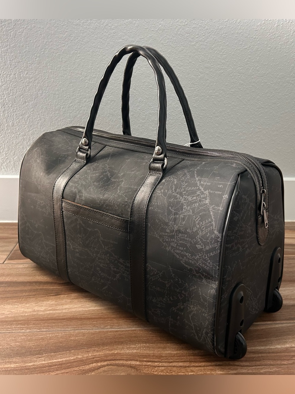 Patricia Nash Avola Trolley Duffel in Black Map - Rolling luggage weekender bag - Picture 3 of 16